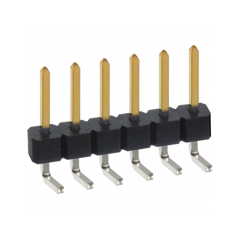 10 pcs : PBC06SBAN - CONN HEADER R/A 6POS 2.54MM