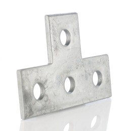 5 pcs - Hot Dipped Galvanised T Shape Bracket 4 Hole, 14mm Holes, 80 x 120 x 5mm