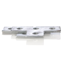 5 pcs - Hot Dipped Galvanised T Shape Bracket 4 Hole, 14mm Holes, 80 x 120 x 5mm