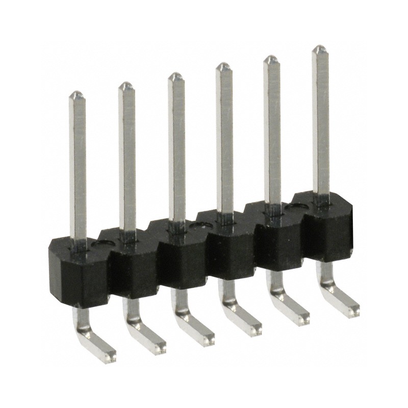 10 pcs : PEC06SGAN - CONN HEADER R/A 6POS 2.54MM