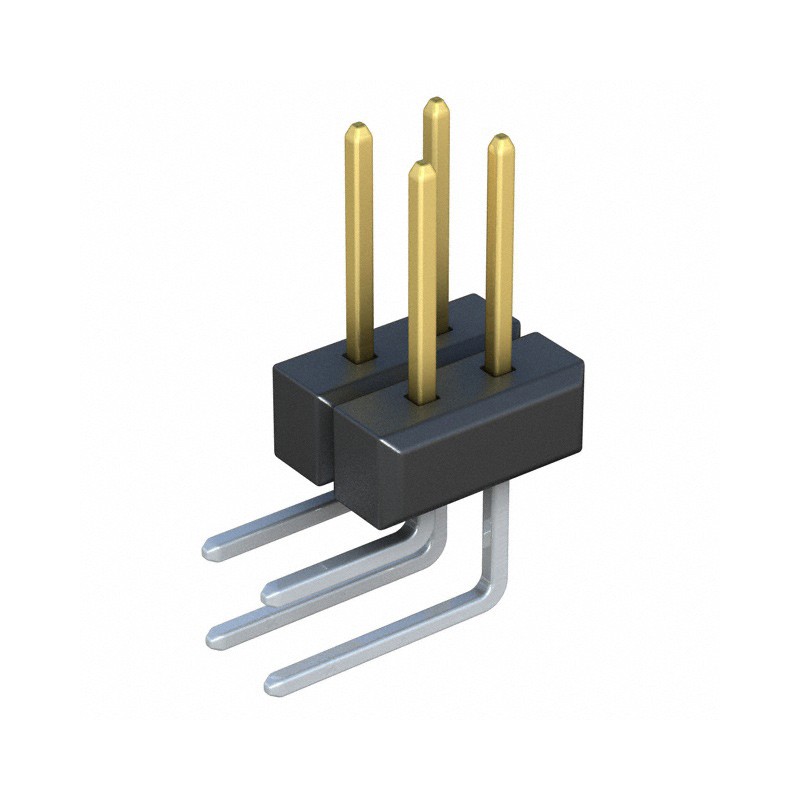 10 pcs : PBC02DBAN - CONN HEADER R/A 4POS 2.54MM