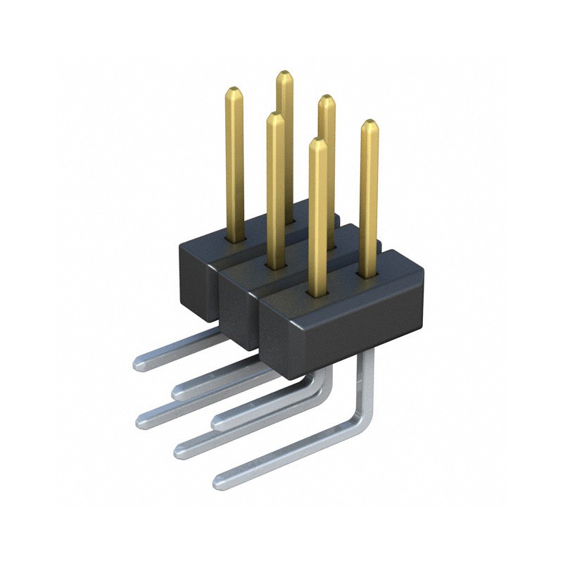 10 pcs : PBC03DBAN - CONN HEADER R/A 6POS 2.54MM