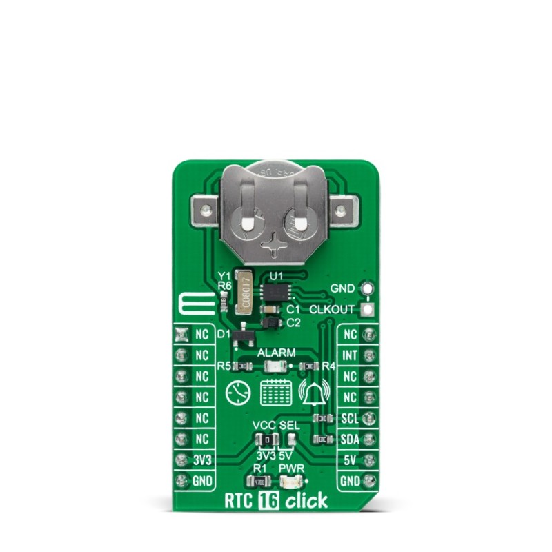 1 pcs - MikroElektronika MIKROE-5083, RTC 16 Click Real Time Clock (RTC) Add On Board for BU9873 for mikroBUS socket
