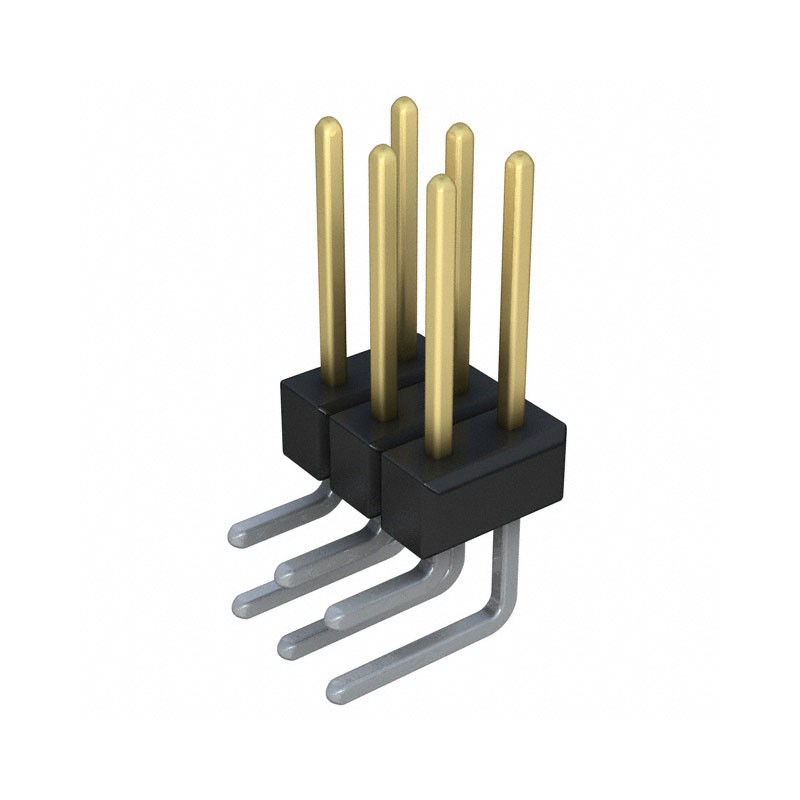 10 pcs : PBC03DGAN - CONN HEADER R/A 6POS 2.54MM