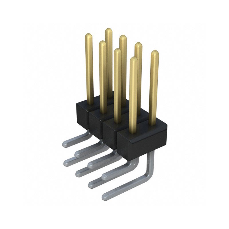 10 pcs : PBC04DGAN - CONN HEADER R/A 8POS 2.54MM