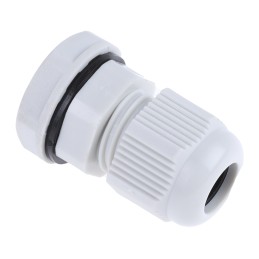 10 pcs - RS PRO Grey Nylon Cable Gland, M12 Thread, 3mm Min, 6.5mm Max, IP68