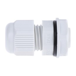 10 pcs - RS PRO Grey Nylon Cable Gland, M12 Thread, 3mm Min, 6.5mm Max, IP68