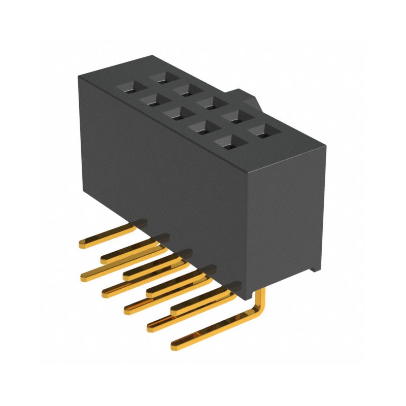 10 pcs : SFH11-PBPC-D05-RA-BK - CONN HDR 10POS 0.1 GOLD PCB R/A