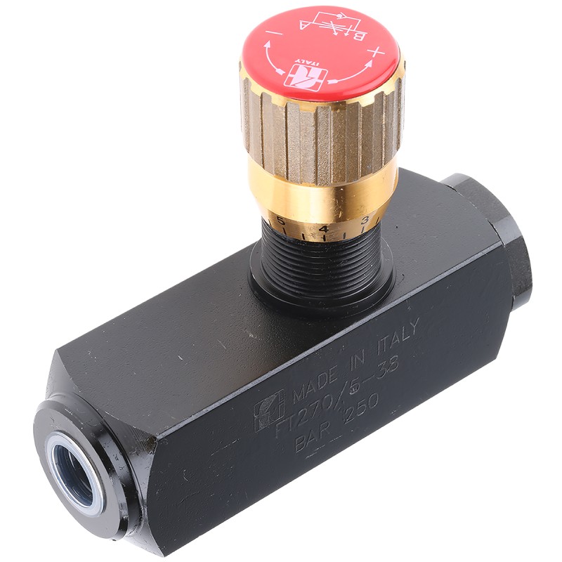 1 pcs - RS PRO Inline Mounting Hydraulic Flow Control Valve, G 3/8, 25L/min