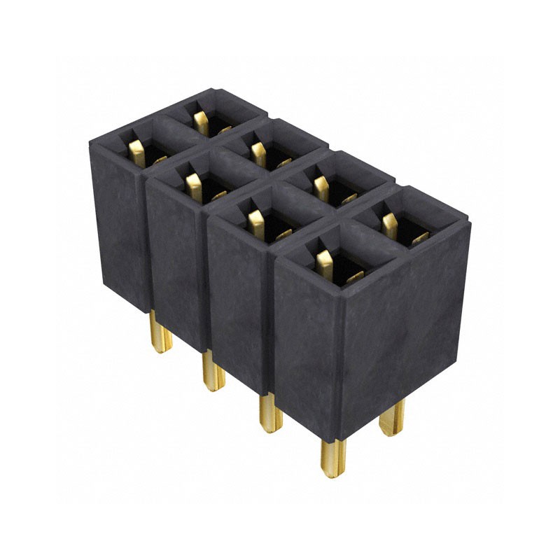 10 pcs : SLW-104-01-G-D - CONN RCPT 8POS 0.1 GOLD PCB