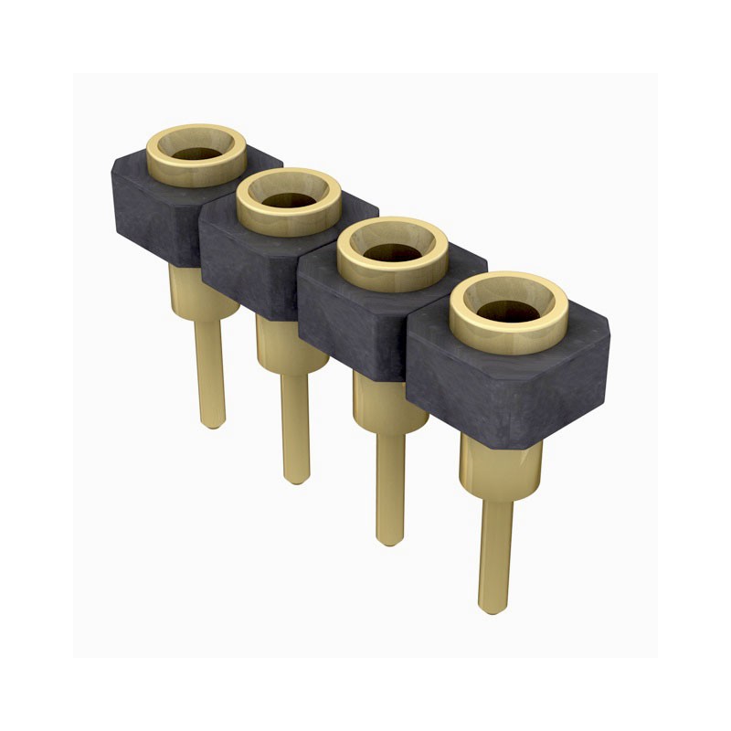 10 pcs : SL-104-G-11 - CONN RCPT 4POS 0.1 GOLD PCB