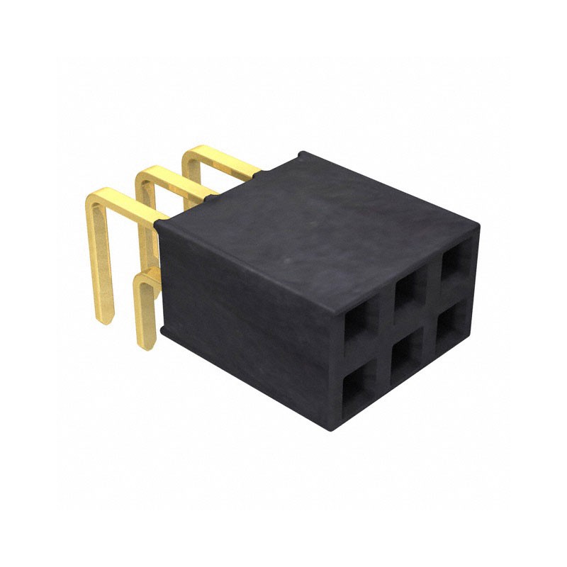 10 pcs : SSW-103-02-G-D-RA - CONN RCPT 6POS 0.1 GOLD PCB R/A