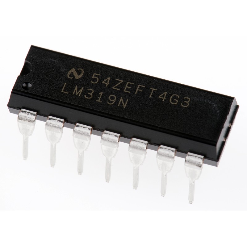 1 pcs - LM319N/NOPB Texas Instruments, Dual Comparator, Open Collector O/P, 0.08μs 9 - 28 V 14-Pin MDIP
