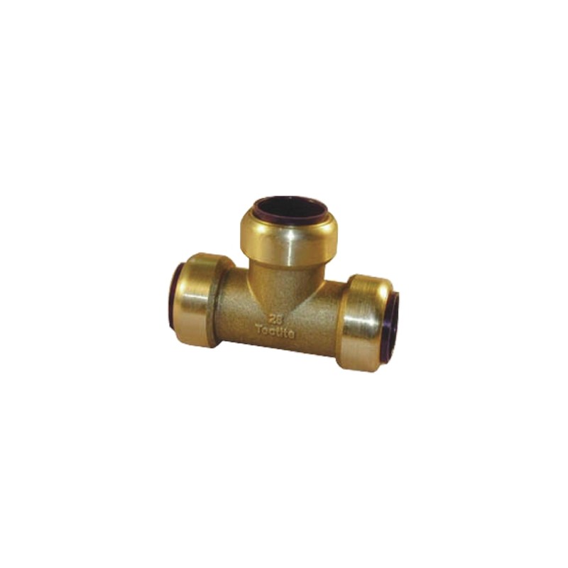 1 pcs - Pegler Yorkshire Brass Pipe Fitting, Tee Push Fit Equal Tee, Female to Female 15mm