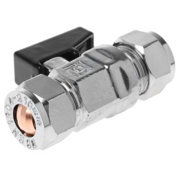 1 pcs - RS PRO Nickel Plated Brass 2 Way, Ball Valve, BSP, 10mm