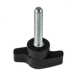 10 pcs - RS PRO Black Wing Clamping Knob, M6, Threaded Stud
