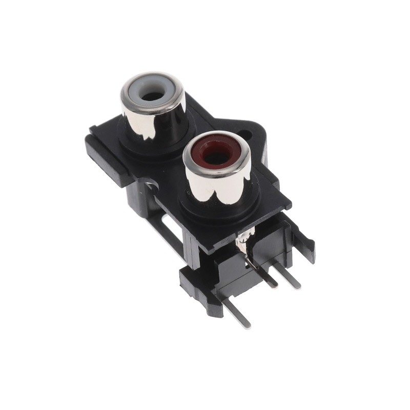 10 pcs : KLP42X-60-W/R - STK RCA JACK 2X1 WHT OVR RED ROH