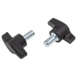 10 pcs - RS PRO Black Wing Clamping Knob, M8, Threaded Stud