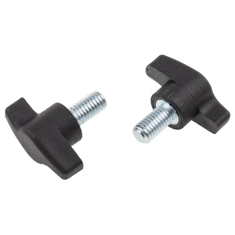 10 pcs - RS PRO Black Wing Clamping Knob, M8, Threaded Stud