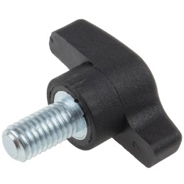 10 pcs - RS PRO Black Wing Clamping Knob, M8, Threaded Stud