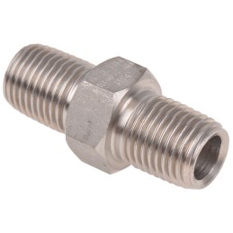1 pcs - RS PRO Stainless Steel Pipe Fitting, Straight Hexagon Nipple Joint, Male R 1/4in x Male R 1/4in