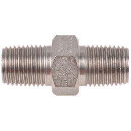 1 pcs - RS PRO Stainless Steel Pipe Fitting, Straight Hexagon Nipple Joint, Male R 1/4in x Male R 1/4in