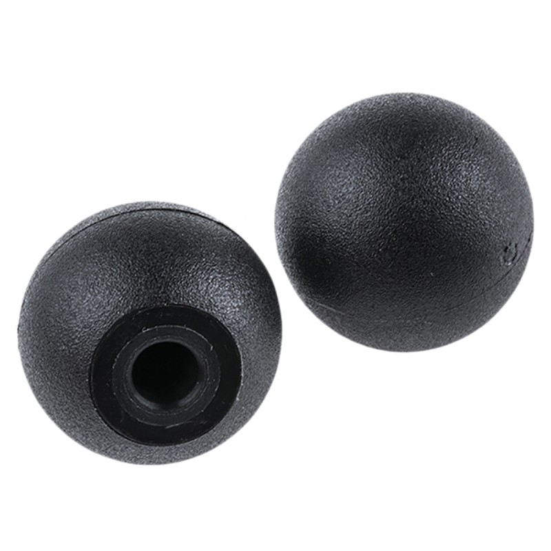10 pcs - RS PRO Black Duroplast Ball Clamping Knob, M6, Unthreaded Hole