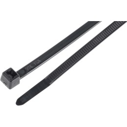 1 Bag of 100 - HellermannTyton Cable Tie, Inside Serrated, 200mm x 4.6 mm, Black Polyamide 6.6 (PA66), Pk-100