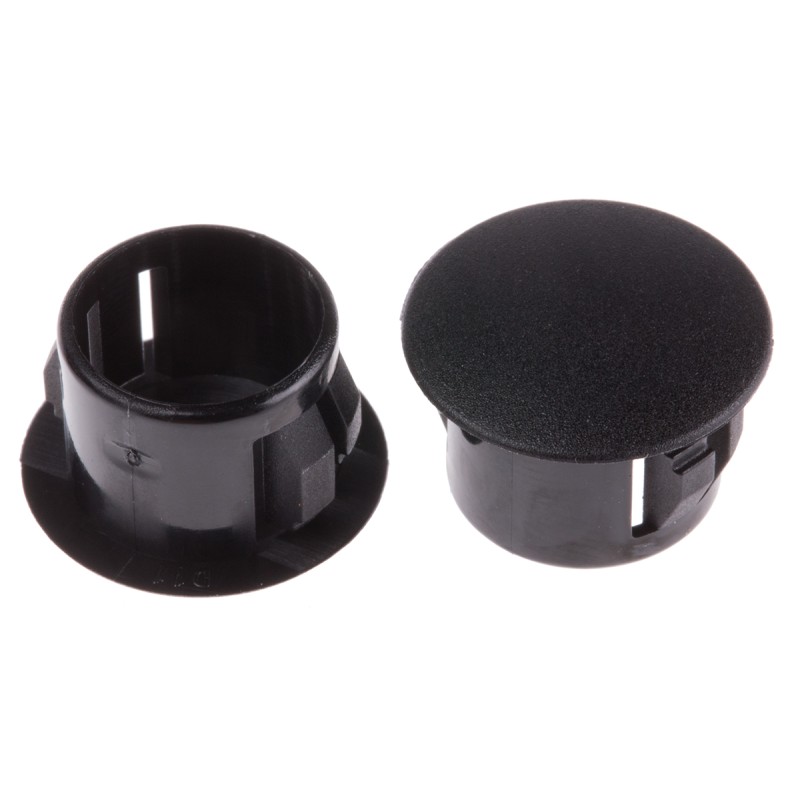 1 Pack of 100 - RS PRO Blanking Plug, 12.7mm Hole Diameter, Nylon 66, 16.5mm Diameter, Unthreaded