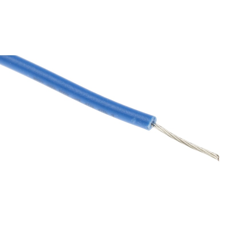 1 Reel of 100 M - RS PRO Blue 0.08 mm² Hook Up Wire, 28 AWG, 7/0.12 mm, 100m, PVC Insulation