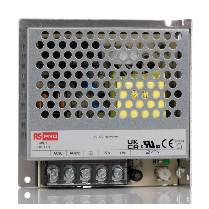 1 pcs - RS PRO AC-DC Power Supply, 12V dc, 6A, 75W, 1 Output, 120 - 430V dc Input Voltage