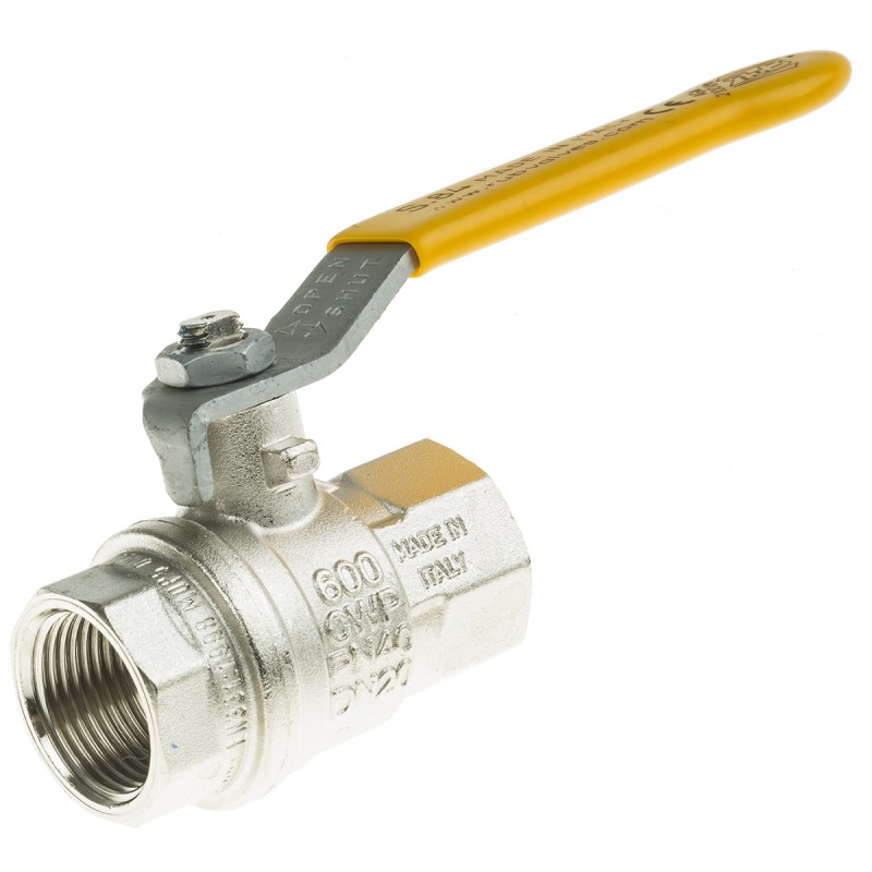 1 pcs - RS PRO Nickel Plated Brass Full Bore, 2 Way, Ball Valve, BSPT 3/4in, 40bar Operating Pressure