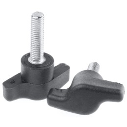 10 pcs - RS PRO Black Wing Clamping Knob, M8, Threaded Stud