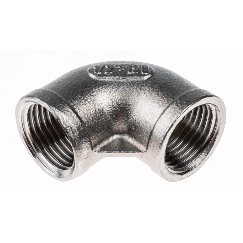 1 pcs - RS PRO Stainless Steel Pipe Fitting, 90° Circular Elbow, Female G 1/2in x Female G 1/2in