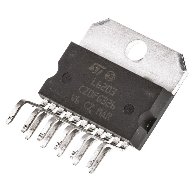 1 pcs - STMicroelectronics L6203, Brushed Motor Controller, 48 V 4A 11-Pin, MULTIWATT V