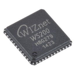 1 pcs - WIZnet Inc W5200, Ethernet Controller, 10Mbps MDI/MDIX, SPI, 3.63 V, 48-Pin QFN