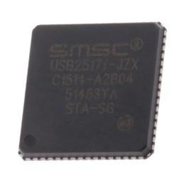 1 pcs - Microchip USB2517I-JZX, USB Controller, 7-Channel, 480Mbps, USB 2.0, 3.3 V, 64-Pin QFN