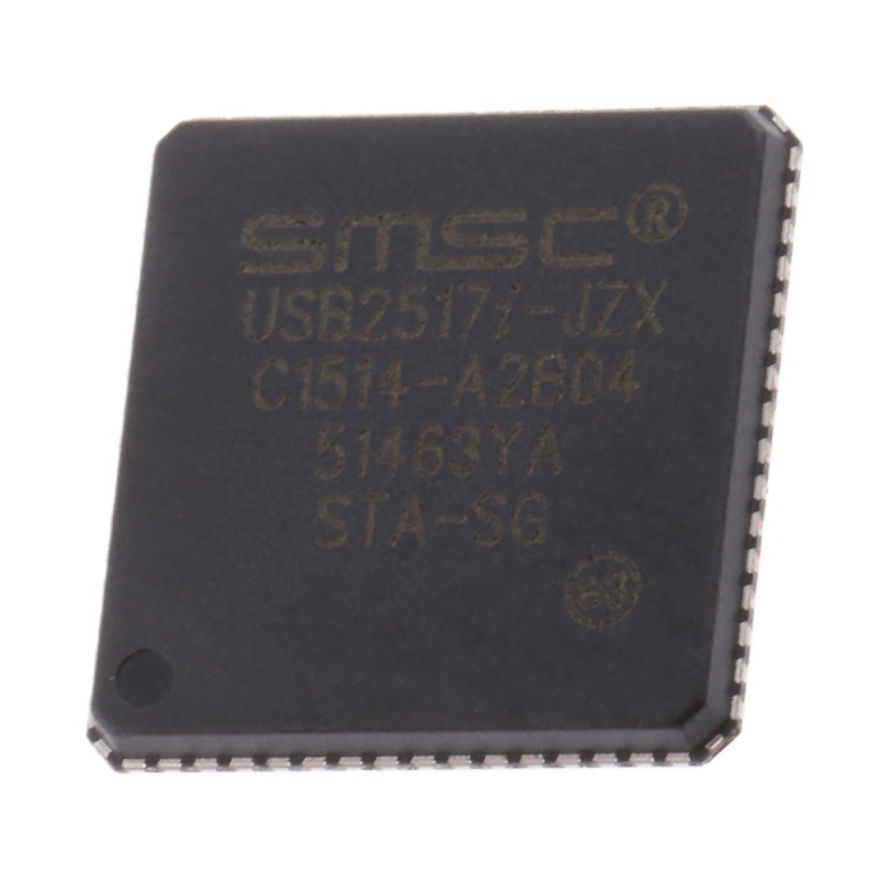 1 pcs - Microchip USB2517I-JZX, USB Controller, 7-Channel, 480Mbps, USB 2.0, 3.3 V, 64-Pin QFN