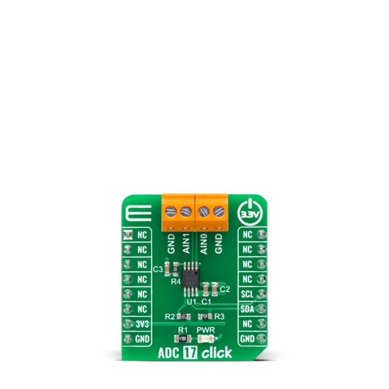 1 pcs - MikroElektronika MIKROE-4966 ADC 17 Click Add On Board Signal Conversion Development Tool