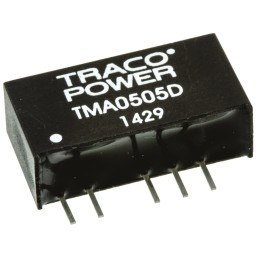 1 pcs - TRACOPOWER TMA DC-DC Converter, ±5V dc/ ±100mA Output, 4.5 - 5.5 V dc Input, 1W, Through Hole, +85°C Max Temp