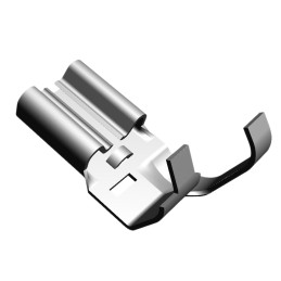 100 pcs - TE Connectivity FASTON .250 Grey Uninsulated Female Spade Connector, Flag Terminal, 6.35 x 0.81mm Tab Size, 0.8mm² t