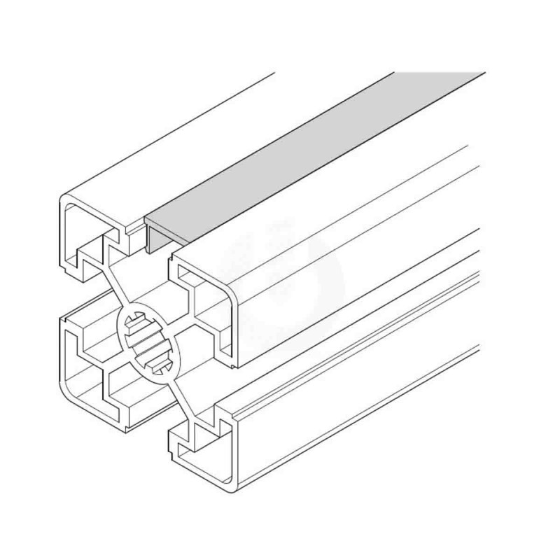 10 pcs - Bosch Rexroth Grey PVC Cover Strip, 10mm Groove Size, 2m Length