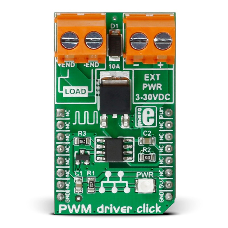 1 pcs - MikroElektronika PWM Driver Click Motor Controller for DMP3010LK3, Si8711CC for DC Motor Speed Control