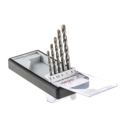 1 pcs - Bosch 5-Piece Twist Drill Bit Set for Masonry, 8mm Max, 5mm Min, Carbide Tipped Bits