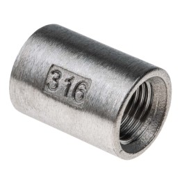 1 pcs - RS PRO Stainless Steel Pipe Fitting Socket, Female G 1/4in x Female G 1/4in