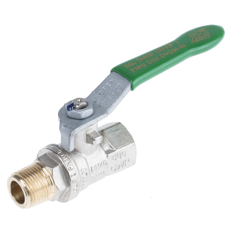 1 pcs - RS PRO Brass Full Bore, 2 Way, Ball Valve, BSPP 3/8in