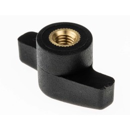 10 pcs - RS PRO Black Wing Clamping Knob, M6, Threaded Hole