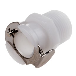 1 pcs - Colder Products Hose Connector, Straight Threaded Coupling, BSPT 3/8in, 8.3 bar