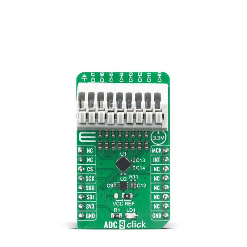 1 pcs - MikroElektronika MIKROE-4105 ADC 9 Click Expansion Board Signal Conversion Development Tool