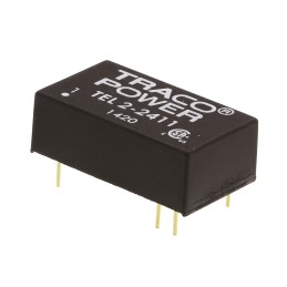 1 pcs - TRACOPOWER TEL 2 DC-DC Converter, 5V dc/ 400mA Output, 18 - 36 V dc Input, 2W, Through Hole, +75°C Max Temp